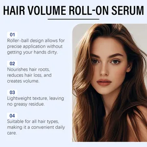 Detail of rosemary hair serum benefits with model showing voluminous healthy hair.