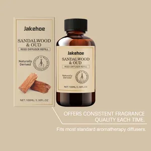 Jakehoe Sandalwood & Oud geurverspreider navulling fles met bijpassende verpakking
