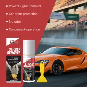 Detail shot of RayHong 60ml sticker remover spray and scraper kit for car paint