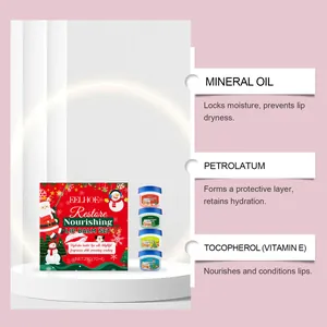 Set balsamo labbra natalizio EELHOE con olio minerale e vitamina E per labbra morbide