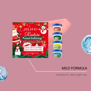 Set di balsami labbra natalizi con formula delicata per uso quotidiano notturno.