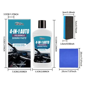 Kit restaurador de plástico para coche Homonth 4 en 1 con dimensiones y accesorios