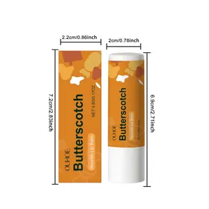 Guida alle dimensioni del balsamo labbra nutriente OUHOE Butterscotch e scatola