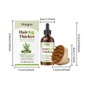Detailed dimensions of Hoegoa rosemary and castor hair oil set with scalp massager