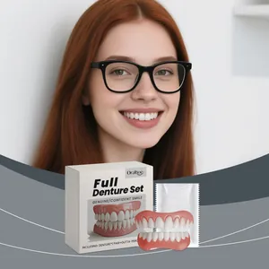 Oralhoe full denture set with realistic veneers and packaging for a confident smile