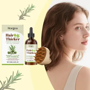 HOEGOA rosemary and castor hair oil set with scalp massager for nourishing shiny hair