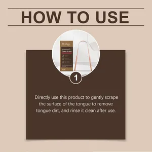 Instruction guide for Oralhoe U-shaped tongue scraper for effective oral hygiene