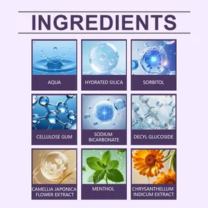 Infographie détaillant les ingrédients naturels et scientifiques du dentifrice