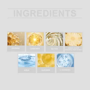 Detalle de los ingredientes del aceite corporal de piña con extractos naturales