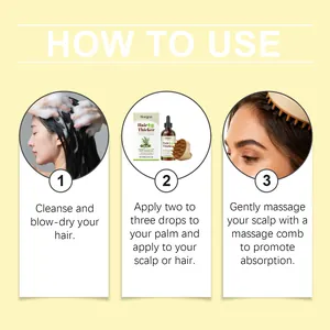 Step-by-step instructions for using Rosemary & Castor Oil hair treatment with scalp massager