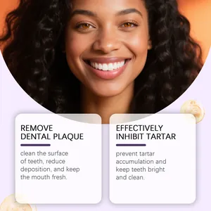 Détail du dentifrice pour les gencives montrant l'élimination de la plaque et du tartre