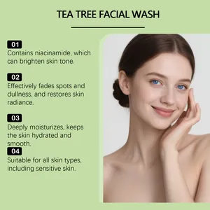 Detalles de los beneficios del limpiador facial de árbol de té para brillo e hidratación