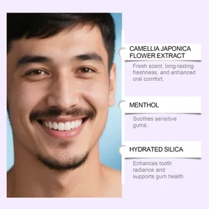 Liste détaillée des ingrédients du dentifrice soin des gencives au Camélia bio.