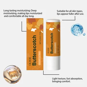 Dettaglio del balsamo labbra nutriente OUHOE Butterscotch con effetto idratante