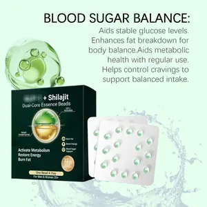 Dual-core Shilajit essence beads for blood sugar balance and metabolic health support