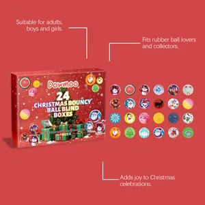 Detailansicht des 24-teiligen Weihnachts-Flummi-Blindbox-Sets für Feriengeschenke