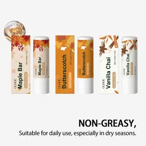 Set di balsami labbra nutrienti OUHOE ai gusti acero e vaniglia per labbra secche e screpolate.