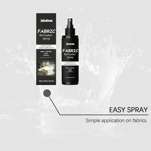 Vista detallada del spray refrescante para telas Jakehoe con su caja de 100 ml.