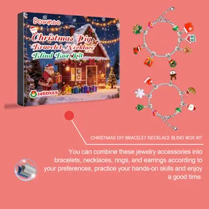 24-Tage-Weihnachts-Adventskalender Blindbox mit DIY-Schmuckanhängern und Armbändern