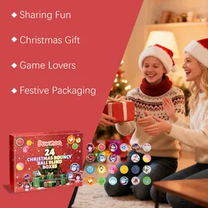 Dowmoo 24-teiliger Weihnachts-Flummi-Adventskalender Blind Box Set für Kinder und Partyspaß