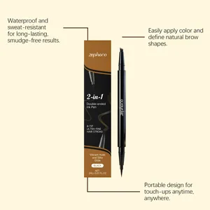 Close-up of Zephoco 2-in-1 double-ended eyebrow pen with 4-tip ultra-fine stroke
