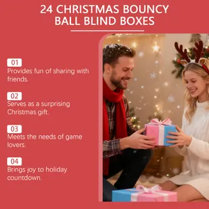 24 Weihnachts-Hüpfball-Blindboxen für festliches Schenken und Feiertags-Countdown.