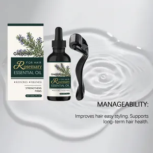 Set de aceite de romero GleamXi con derma roller para la salud capilar duradera