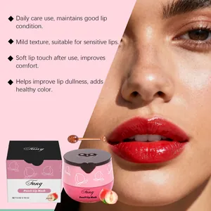 Maschera labbra alla pesca con applicatore per labbra morbide e nutrite