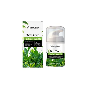 Limpiador Facial de Árbol de Té Viareline Limpieza Profunda de Poros Control de Grasa Refrescante para Mujeres Hombres Cuidado Piel