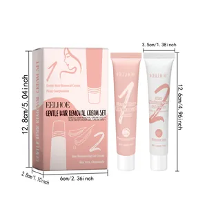 Kit crème dépilatoire douce EELHOE avec gel hydratant à l'aloe vera, tubes 20g
