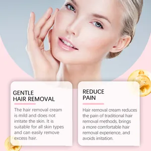 Crème d'épilation douce pour le visage et la peau sensible avec formule sans douleur