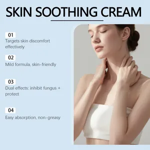 Caucasian model applying gentle skin soothing cream for deep moisturizing and comfort