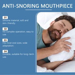 Anti-snoring mouthpiece made of soft silicone material for comfortable night sleep care