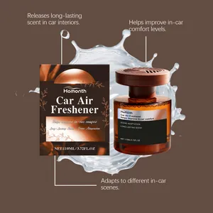 Homonth 110ml premium auto luchtverfrisser met glazen fles en bruine verpakking.