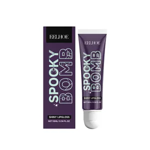 EELHOE Spooky Bomb Balsamo Labbra Idratante Brillante Viola Halloween Motivo a Ragno Lucidalabbra Idratante Levigante