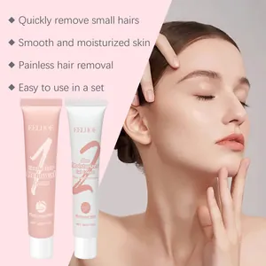 Coffret d'épilation EELHOE en deux étapes avec crème et gel à l'aloès pour peau douce