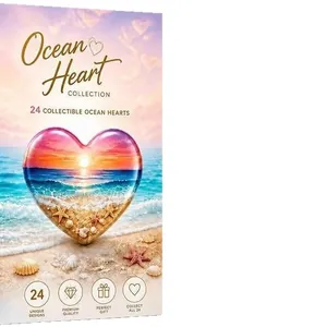 Calendario de Adviento de Navidad de 24 días con dijes de corazón de océano único