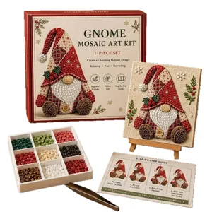 Kit complet d'art mosaïque de gnome pour les loisirs créatifs de Noël et la maison