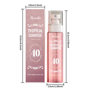 Detaillierte physische Abmessungen für Roxelis Tropical Sunrise Rosen-Duftspray
