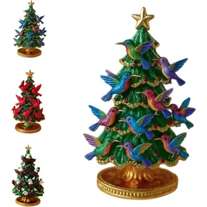 Adornos de resina de árbol de Navidad con colibríes y águilas para decoración festiva
