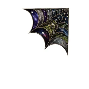 Halloween Spinnennetz Eckdekoration für Türrahmen und Fenster mit Galaxiemuster