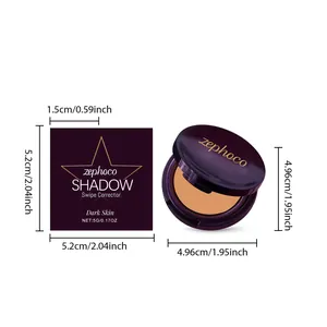 Dimensions détaillées du correcteur Zephoco Dark Skin avec sa boîte d'emballage violette
