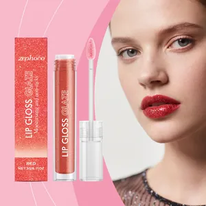 Zephoco Κόκκινο Ενυδατικό Λιπ Γκλος Λάμψη Καθρέφτης Φινίρισμα Γέμισμα Υγρό Κραγιόν Μεγάλης Διάρκειας Γυναικείο Μακιγιάζ