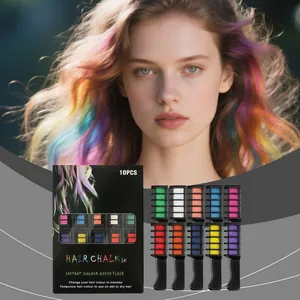 Set di 10 pettini di gesso temporaneo per capelli con vivaci colori dell'arcobaleno