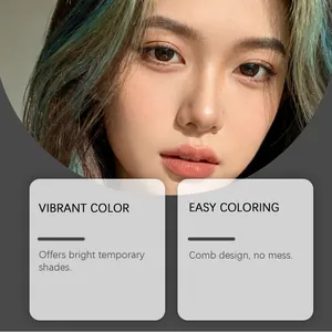 Primo piano di ciocche color foglia di tè temporanee per uno styling e un colore vivaci