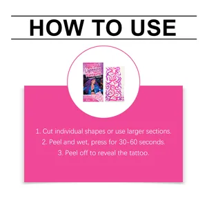 Step-by-step application guide for TORVIKX lightning patterns temporary tattoos stickers.