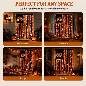 Decoración de Halloween con calabazas para porche, ventana y mesa de fiesta hoy
