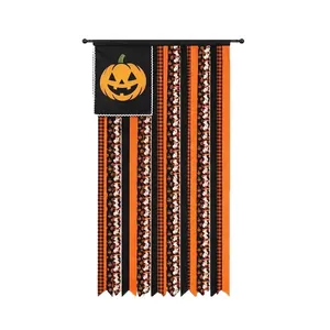 Banner colgante de borlas de Halloween con motivos de calabaza y fantasma para decoración