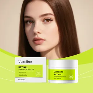 Crème Viareline Retinal Firming Booster avec boîte et mannequin à la peau éclatante