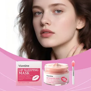 Nahaufnahme des Viareline Lippenmasken-Sets mit Tiegel und rosa Silikonbürste